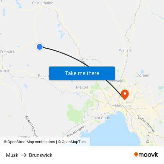 Musk to Brunswick map