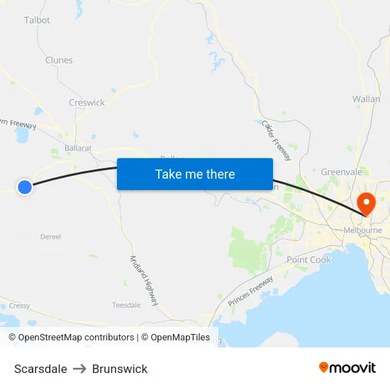 Scarsdale to Brunswick map