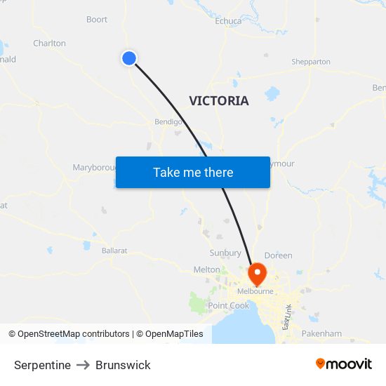 Serpentine to Brunswick map