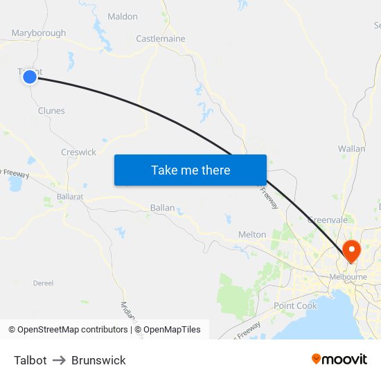 Talbot to Brunswick map