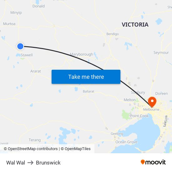 Wal Wal to Brunswick map