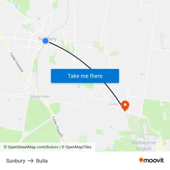 Sunbury to Bulla map