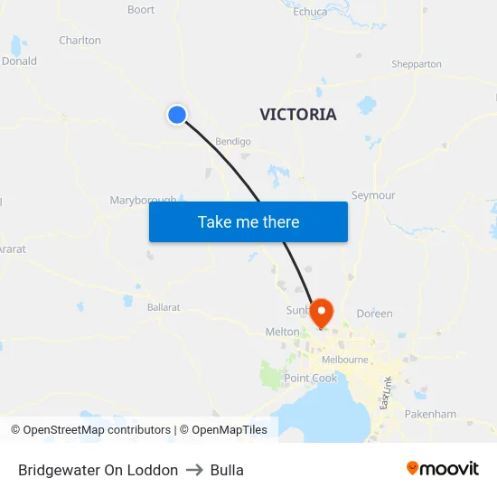 Bridgewater On Loddon to Bulla map