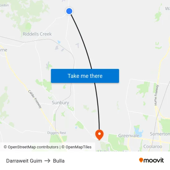 Darraweit Guim to Bulla map