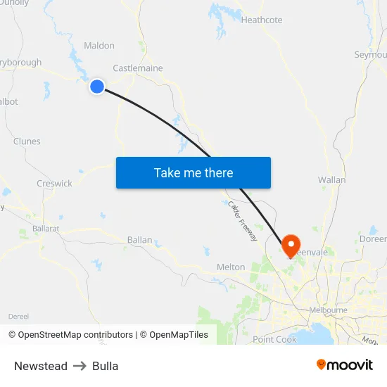 Newstead to Bulla map