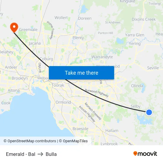 Emerald - Bal to Bulla map
