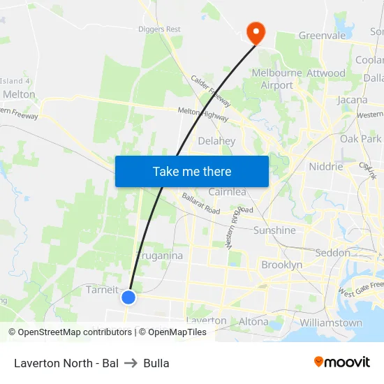 Laverton North - Bal to Bulla map