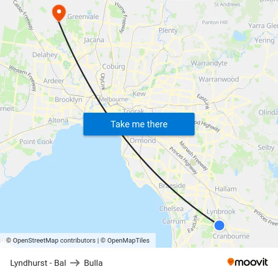 Lyndhurst - Bal to Bulla map
