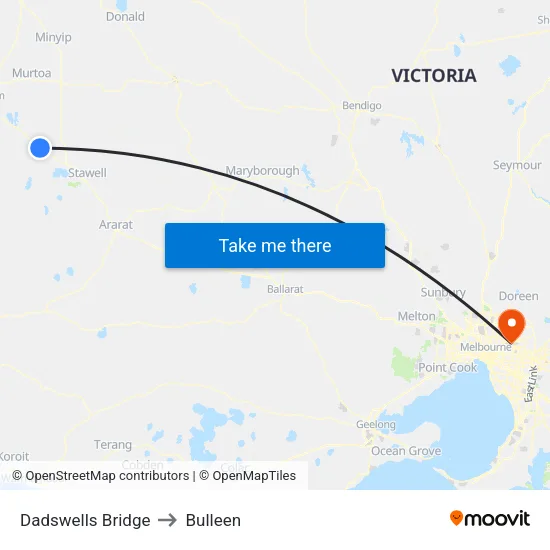 Dadswells Bridge to Bulleen map