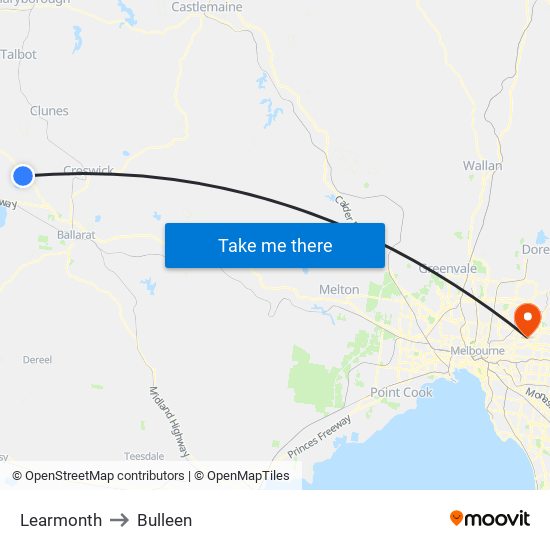 Learmonth to Bulleen map