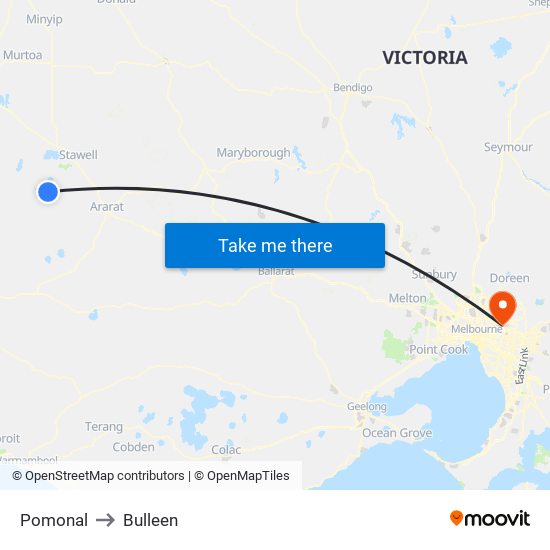 Pomonal to Bulleen map