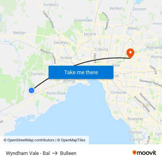 Wyndham Vale - Bal to Bulleen map