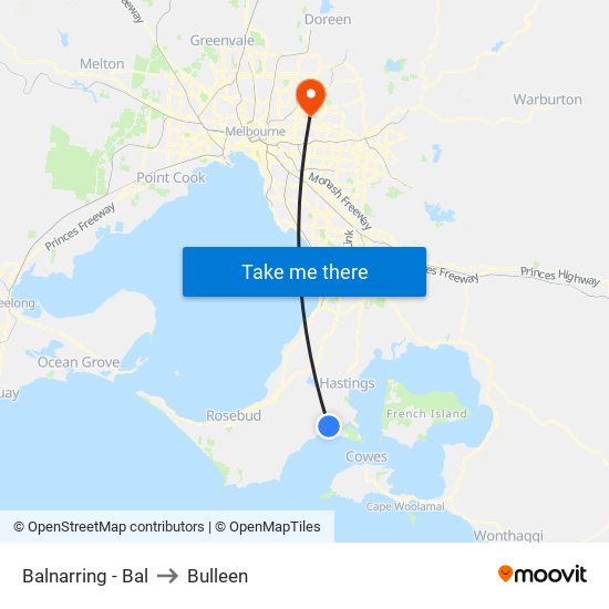 Balnarring - Bal to Bulleen map