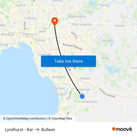 Lyndhurst - Bal to Bulleen map