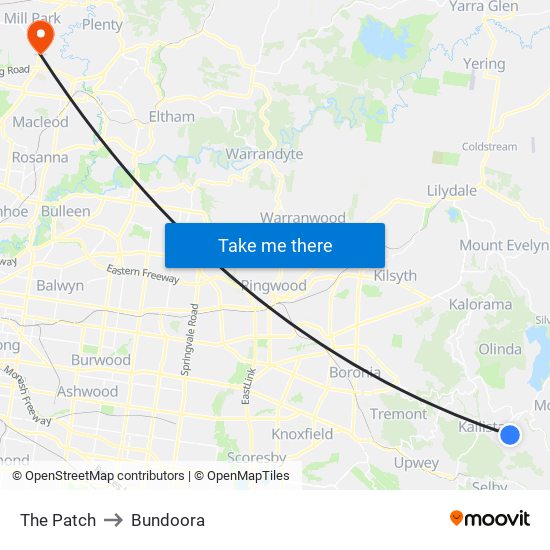 The Patch to Bundoora map