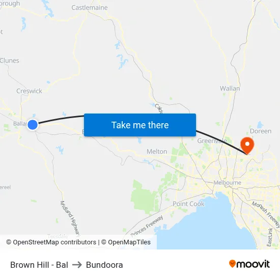 Brown Hill - Bal to Bundoora map