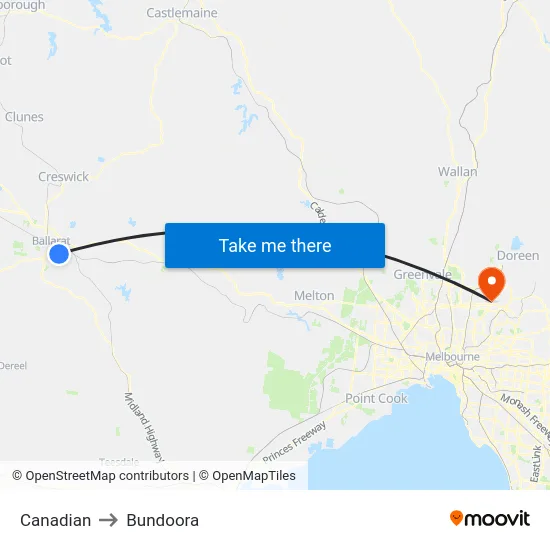 Canadian to Bundoora map