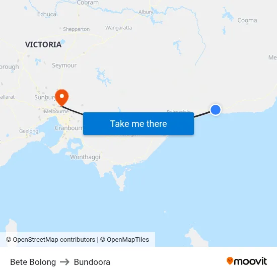 Bete Bolong to Bundoora map