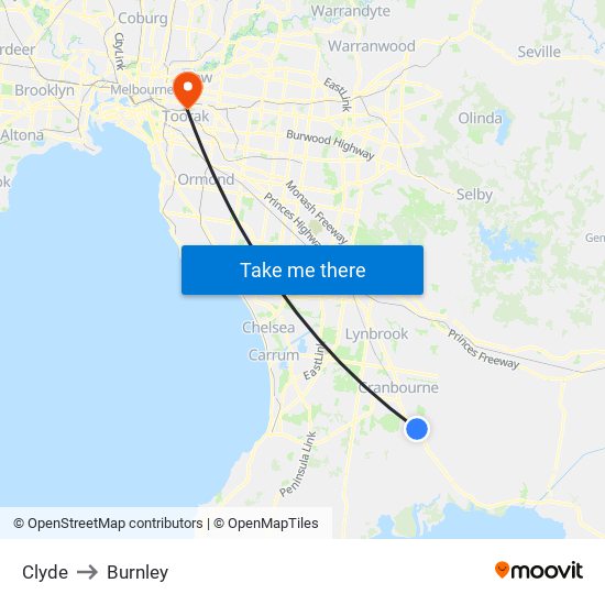 Clyde to Burnley map