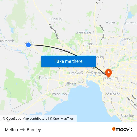 Melton to Burnley map