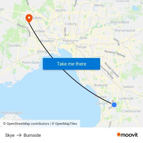 Skye to Burnside map