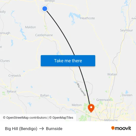 Big Hill (Bendigo) to Burnside map
