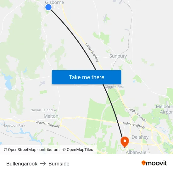 Bullengarook to Burnside map