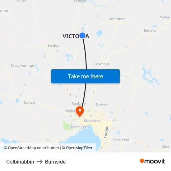 Colbinabbin to Burnside map