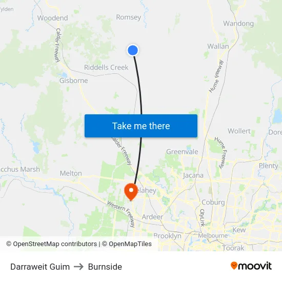 Darraweit Guim to Burnside map