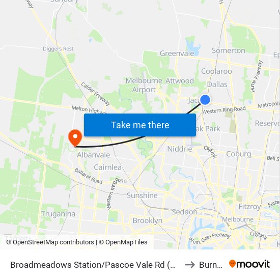 Broadmeadows Station/Pascoe Vale Rd (Broadmeadows) to Burnside map