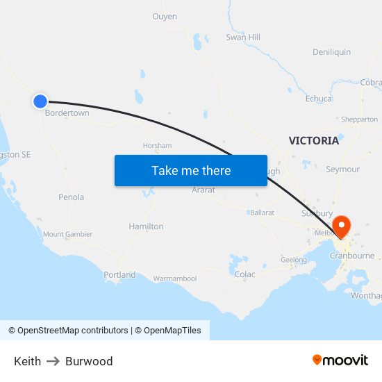 Keith to Burwood map