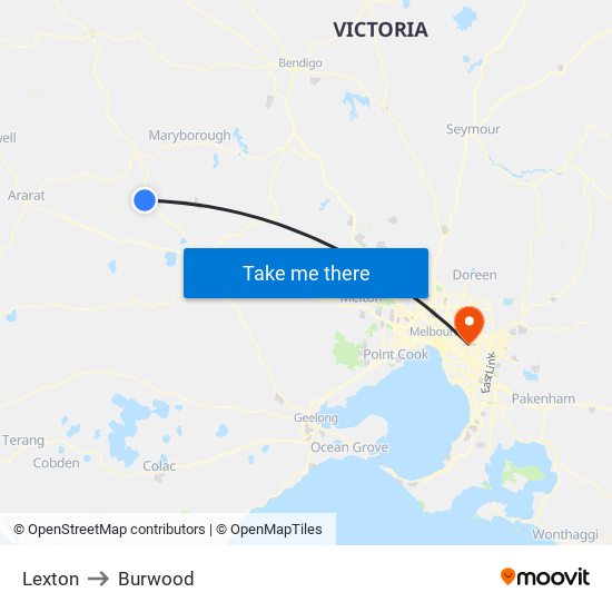 Lexton to Burwood map