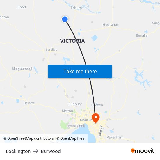 Lockington to Burwood map