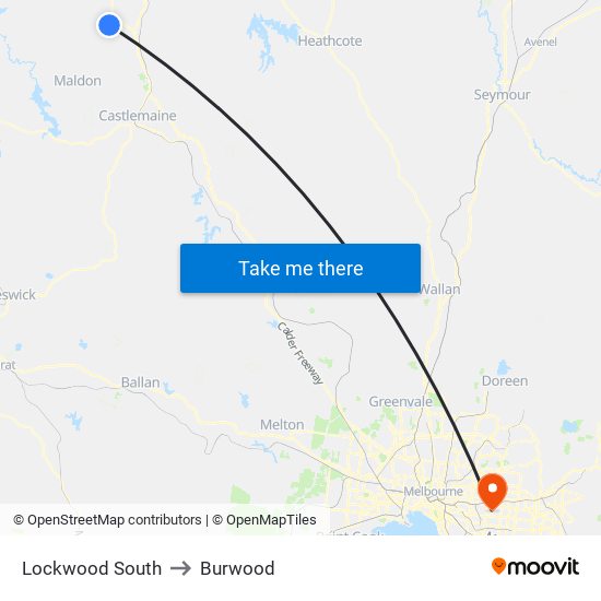 Lockwood South to Burwood map