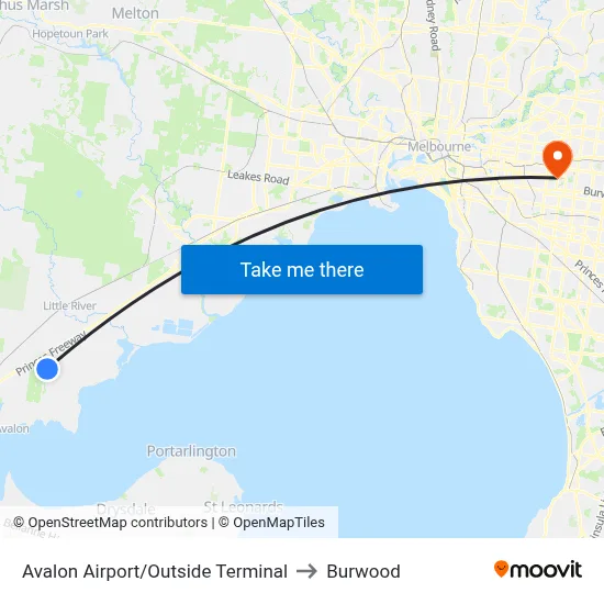 Avalon Airport/Outside Terminal to Burwood map