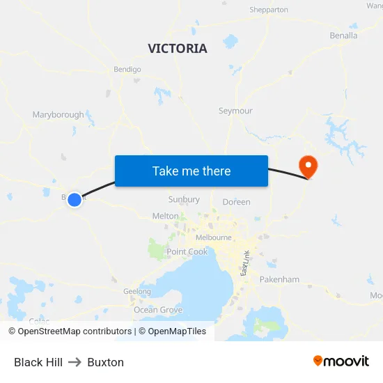 Black Hill to Buxton map