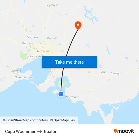 Cape Woolamai to Buxton map