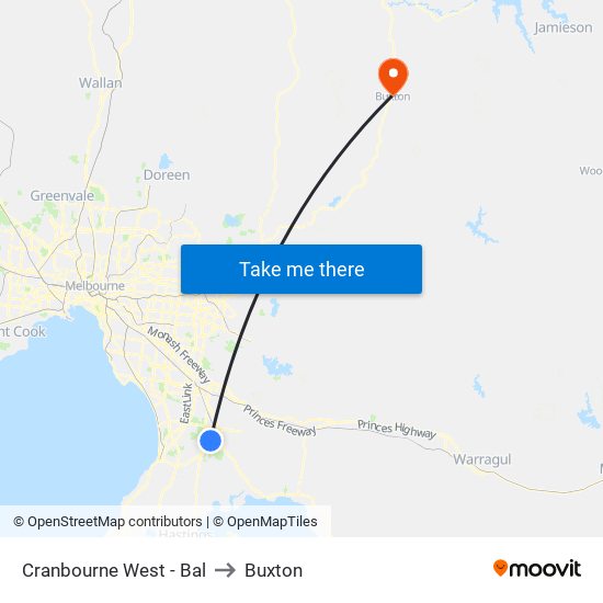 Cranbourne West - Bal to Buxton map