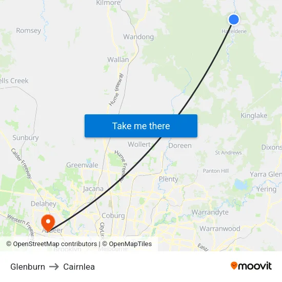 Glenburn to Cairnlea map