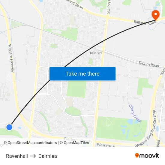 Ravenhall to Cairnlea map