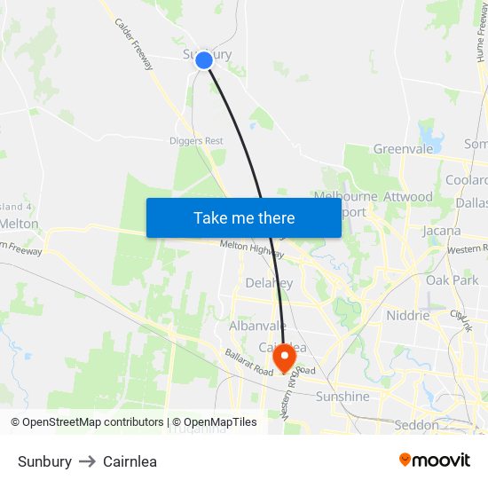 Sunbury to Cairnlea map