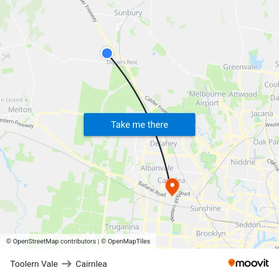 Toolern Vale to Cairnlea map