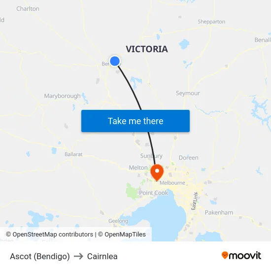 Ascot (Bendigo) to Cairnlea map