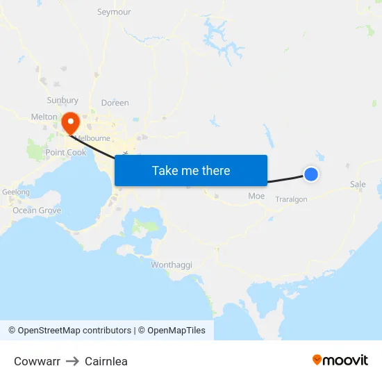 Cowwarr to Cairnlea map