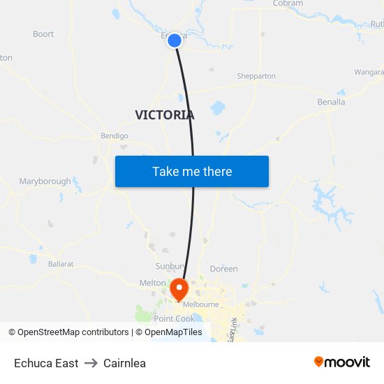 Echuca East to Cairnlea map