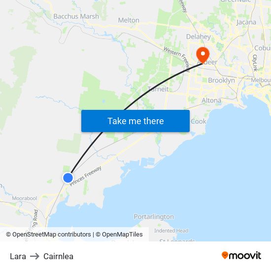 Lara to Cairnlea map