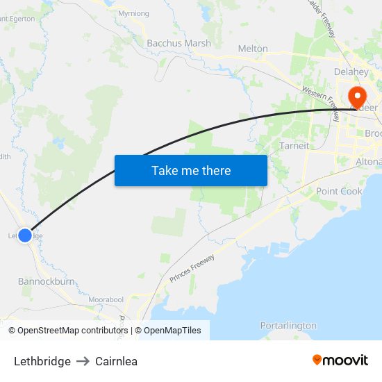 Lethbridge to Cairnlea map