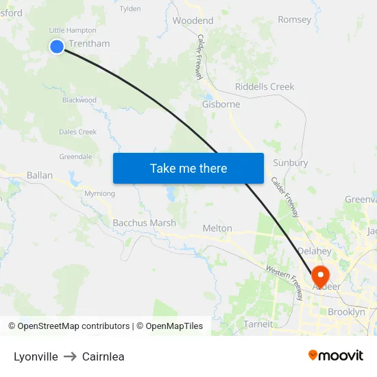 Lyonville to Cairnlea map