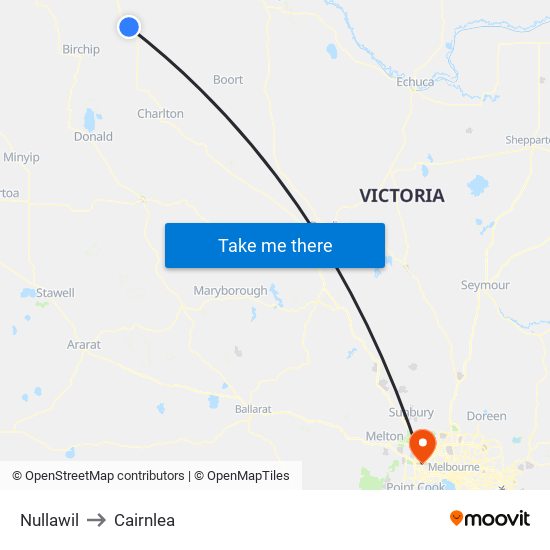 Nullawil to Cairnlea map