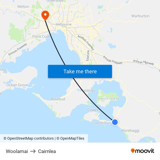 Woolamai to Cairnlea map